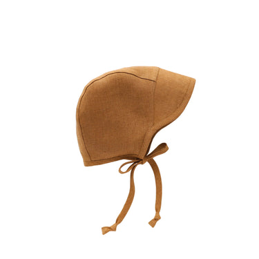 Briar Baby Brimmed Linen Bonnet, Rust